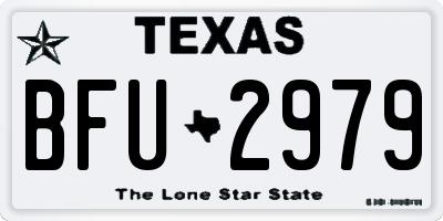 TX license plate BFU2979
