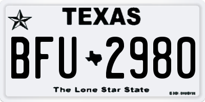 TX license plate BFU2980