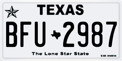 TX license plate BFU2987
