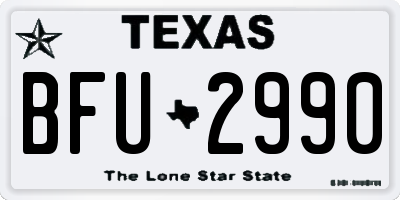 TX license plate BFU2990