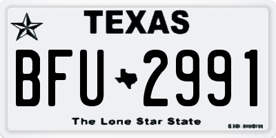 TX license plate BFU2991