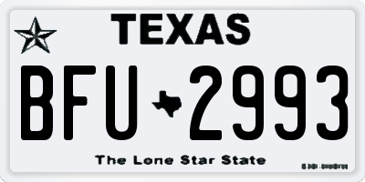 TX license plate BFU2993