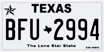 TX license plate BFU2994