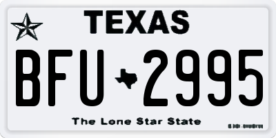 TX license plate BFU2995