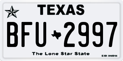 TX license plate BFU2997