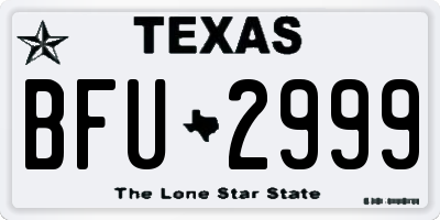 TX license plate BFU2999