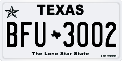 TX license plate BFU3002