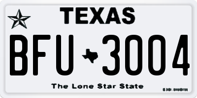 TX license plate BFU3004