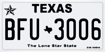 TX license plate BFU3006