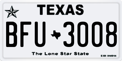 TX license plate BFU3008