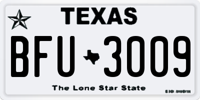 TX license plate BFU3009