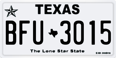 TX license plate BFU3015