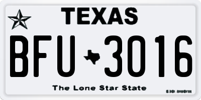 TX license plate BFU3016
