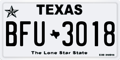 TX license plate BFU3018