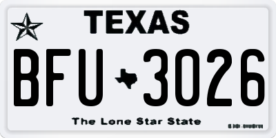TX license plate BFU3026