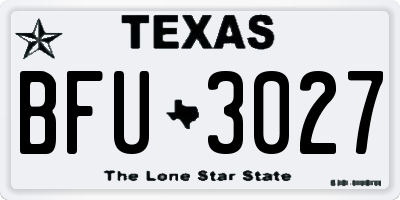 TX license plate BFU3027