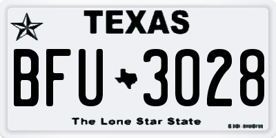 TX license plate BFU3028