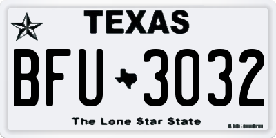 TX license plate BFU3032