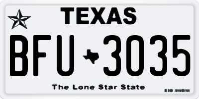TX license plate BFU3035