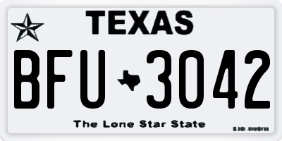 TX license plate BFU3042