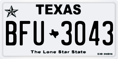 TX license plate BFU3043