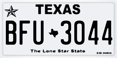 TX license plate BFU3044