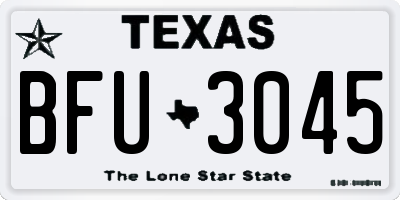 TX license plate BFU3045