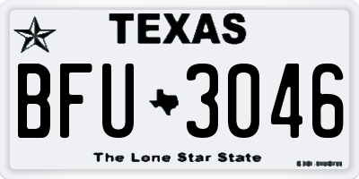 TX license plate BFU3046