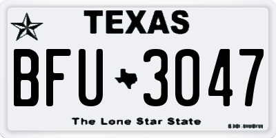 TX license plate BFU3047