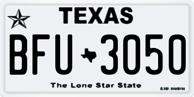 TX license plate BFU3050