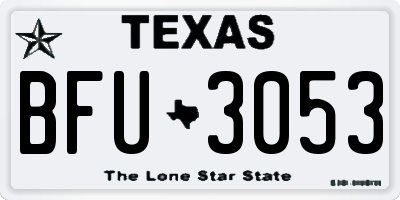 TX license plate BFU3053