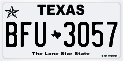 TX license plate BFU3057