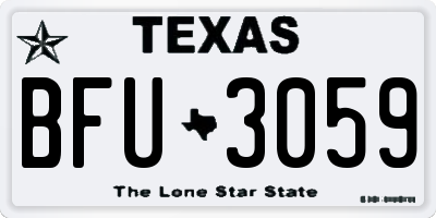 TX license plate BFU3059
