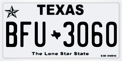 TX license plate BFU3060
