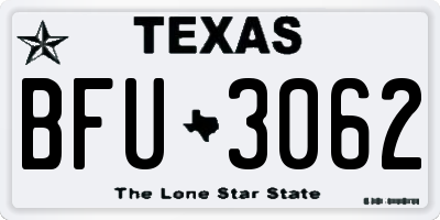 TX license plate BFU3062