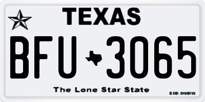 TX license plate BFU3065