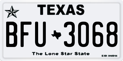 TX license plate BFU3068