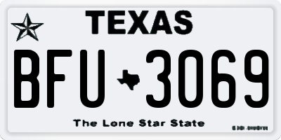 TX license plate BFU3069