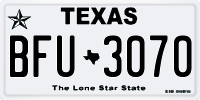 TX license plate BFU3070