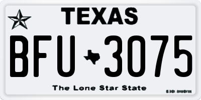 TX license plate BFU3075
