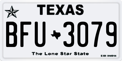 TX license plate BFU3079