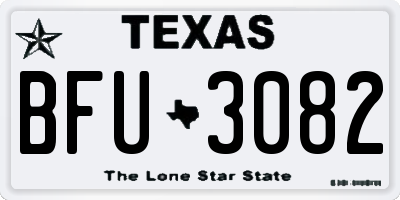 TX license plate BFU3082