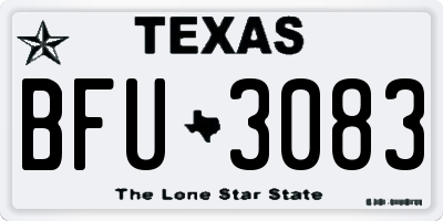 TX license plate BFU3083