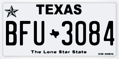 TX license plate BFU3084