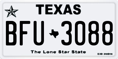 TX license plate BFU3088