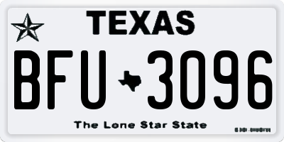 TX license plate BFU3096