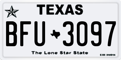 TX license plate BFU3097