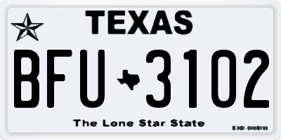 TX license plate BFU3102