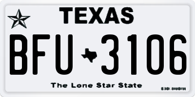 TX license plate BFU3106