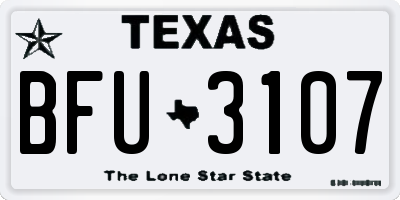 TX license plate BFU3107